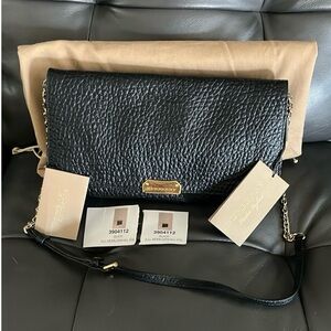 Burberry Black Textured Leather Crossbody Bag